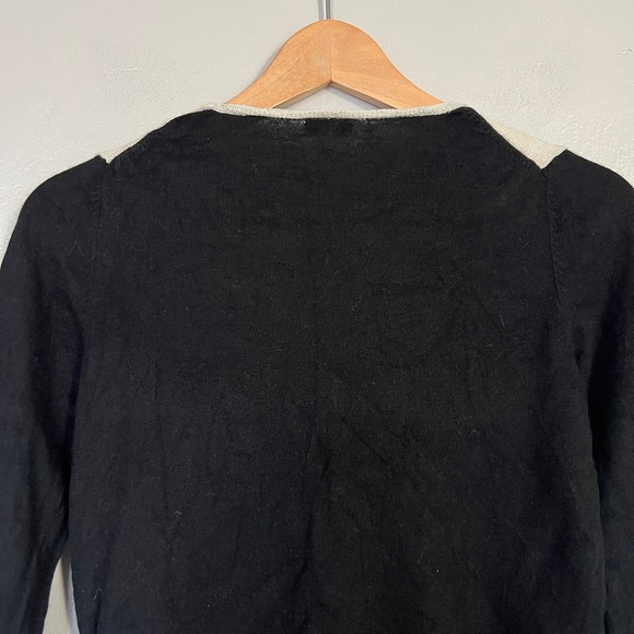 L'agence Black Cashmere Wooln Pullover Sweater Size XS Blue Gray Chevron Stripes - Picture 7 of 12